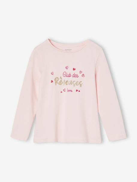 Pijama niña Basics motivo 'Club des rêveuses' con purpurina rosa frambuesa 