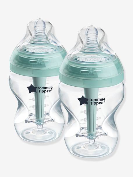 Pack 2 biberones 260ml anticólico TOMMEE TIPPEE transparente 