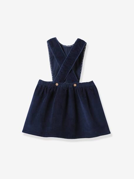 Vestido pichi de pana para bebé CYRILLUS azul oscuro 