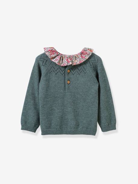 Jersey niña con cuello Liberty® CYRILLUS verde 