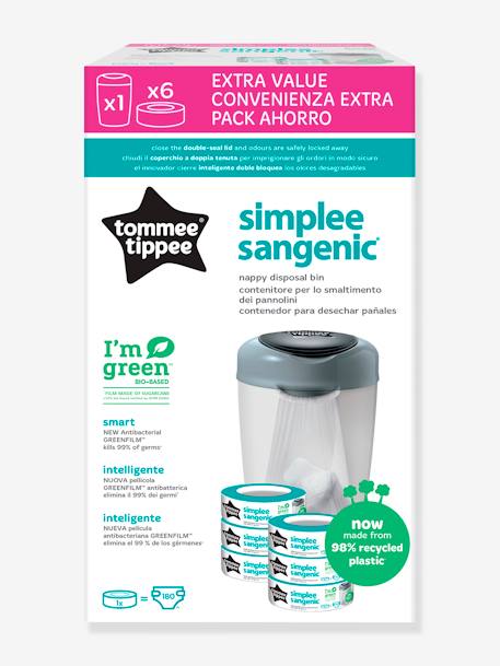 Contenedor para pañales Simplee + 6 recargas TOMMEE TIPPEE gris 