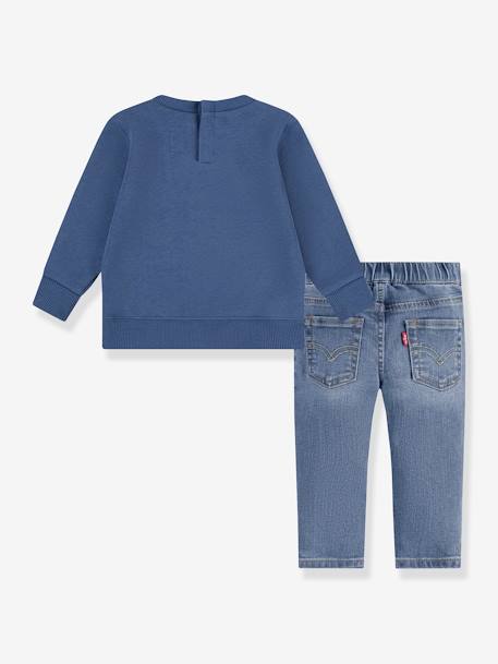 Conjunto sudadera + vaqueros bebé LVB Mountain Crew & pant set LEVI'S azul 