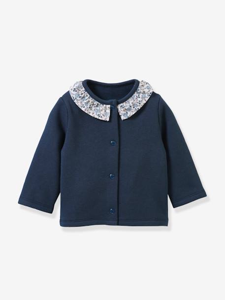 Bebé-Chaqueta cárdigan con cuello de tejido Liberty® para bebé CYRILLUS