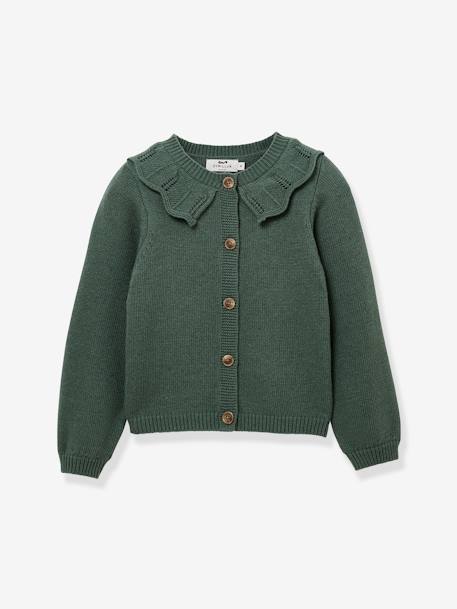 Chaqueta cárdigan de punto con cuello CYRILLUS verde 