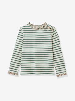 Camiseta marinera niña de tejido Liberty - algodón orgánico CYRILLUS