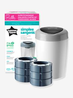 Puericultura-Colchones y accesorios de mesas cambiador-Cubos de basura para pañales-Contenedor para pañales Simplee + 6 recargas TOMMEE TIPPEE