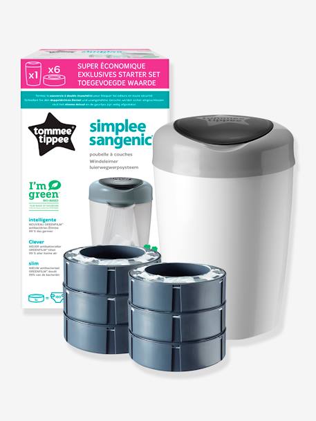 Contenedor para pañales Simplee + 6 recargas TOMMEE TIPPEE gris 