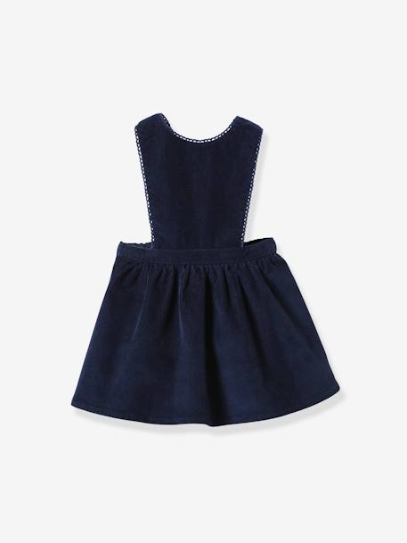 Vestido pichi de pana para bebé CYRILLUS azul oscuro 