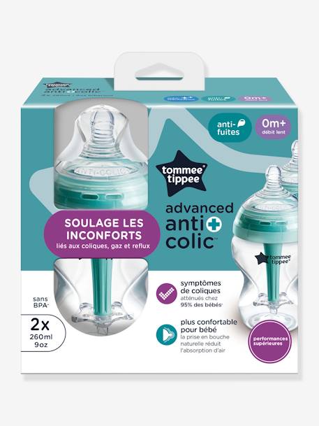 Pack 2 biberones 260ml anticólico TOMMEE TIPPEE transparente 