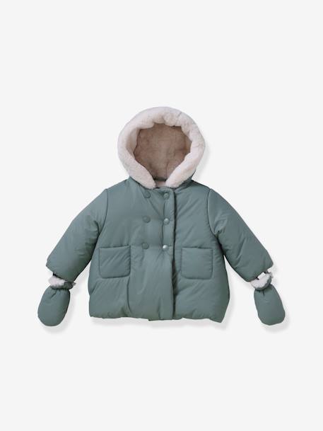 Chaqueta acolchada con forro sherpa CYRILLUS verde 