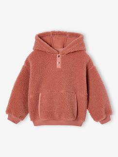 Sudadera con capucha de sherpa, para niña