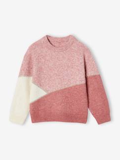 Niña-Jerséis, chaquetas de punto, sudaderas-Jersey colorblock para niña