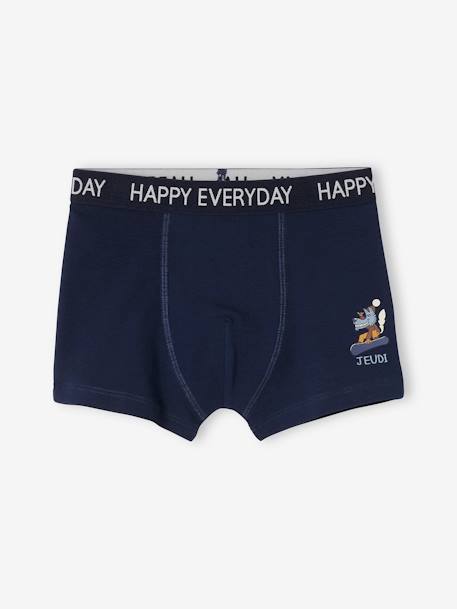 Pack de 7 boxers días de la semana motivo divertido niño gris jaspeado 