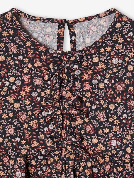 Blusa de flores para niña rosa estampado 