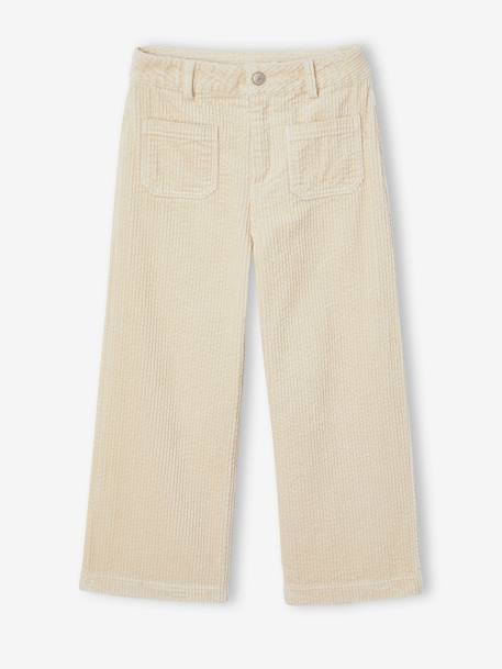 Pantalón ancho de pana para niña beige 