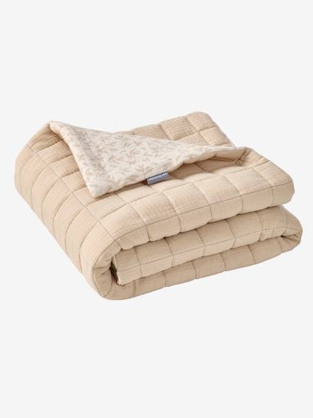 Manta / base de parque de gasa de algodón HYGGE beige estampado 