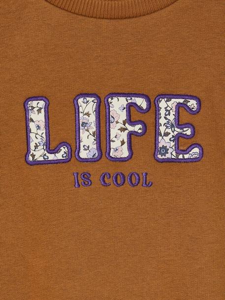 Sudadera 'Life is cool' niña bronce 