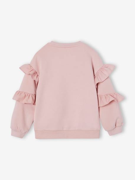 Sudadera con volantes para niña malva 