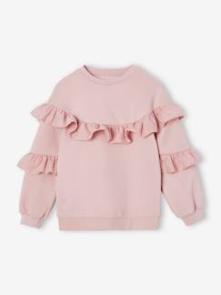 Niña-Jerséis, chaquetas de punto, sudaderas-Sudaderas-Sudadera con volantes para niña