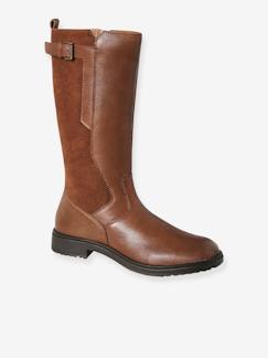 Calzado-Calzado niña (23-38)-Botas de piel estilo de montar con cremallera para niña