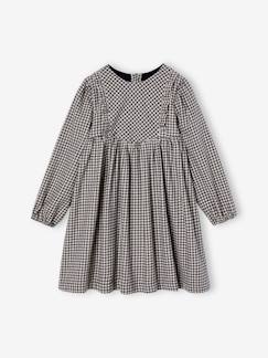 Niña-Vestido a cuadros vichy con volantes para niña