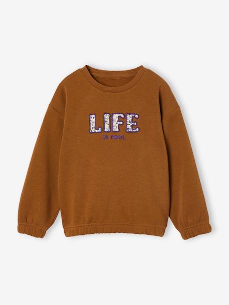 Sudadera 'Life is cool' niña bronce 