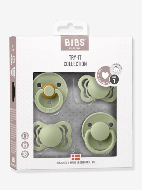 Caja 4 tetinas Try It - BIBS beige+rosado+verde sauce 