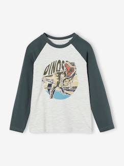 -Camiseta con motivo gráfico y mangas raglán a color, para niño