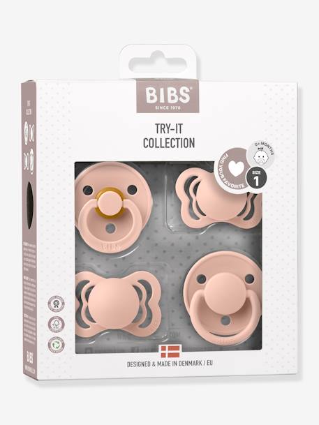 Caja 4 tetinas Try It - BIBS beige+rosado 