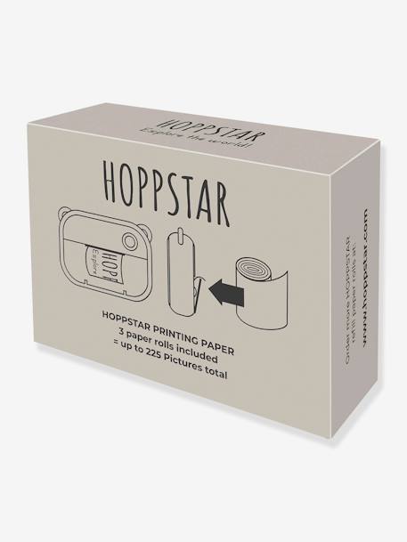 Pack 3 rollos de papel térmico autoadhesivo blanco y negro HOPPSTAR negro 