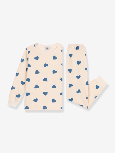 Pijama de algodón con motivo corazón PETIT BATEAU beige 