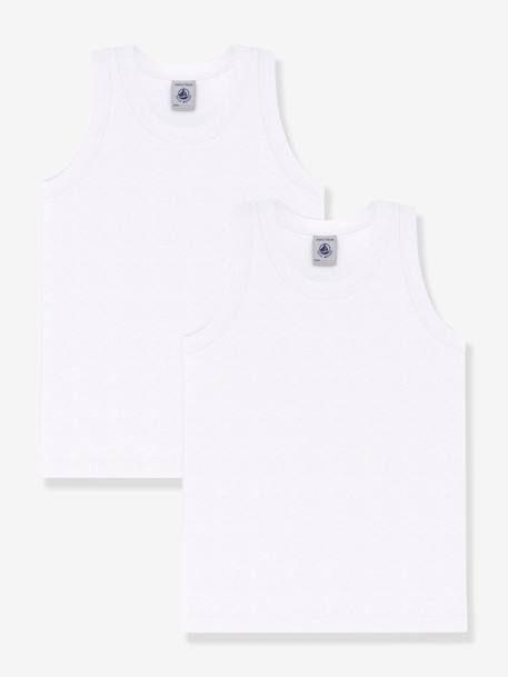 Pack de 2 camisetas de tirantes de algodón Petit Bateau blanco 