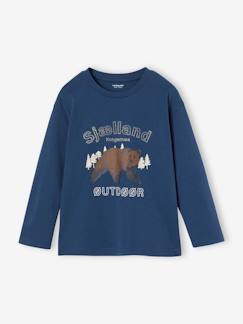 camisetas-Camiseta motivo naturaleza con detalles flocados para niño