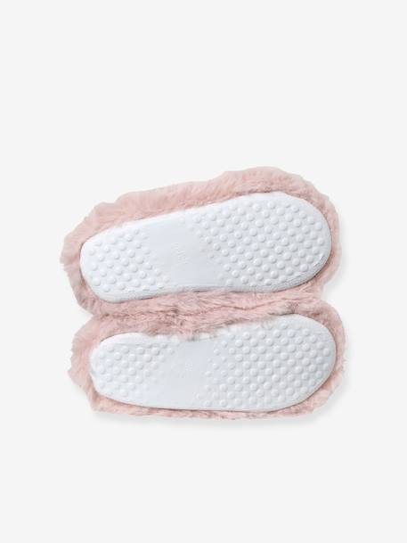 Zapatillas de casa bailarinas estilo peluche elásticas para niña rosa 