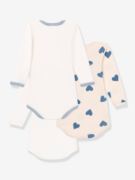 Pack de 3 bodies Petit Bateau azul grisáceo 