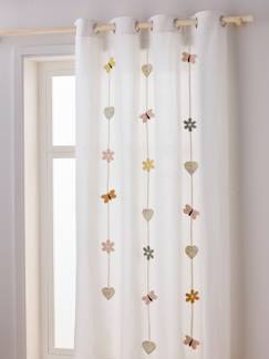 Textil Hogar y Decoración-Decoración-Cortinas-Cortina guirnalda con ojales translúcida mariposas y flores Campestre