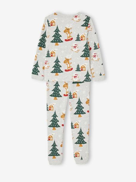 Caja de regalo Navidad pijama + calcetines niño gris jaspeado 