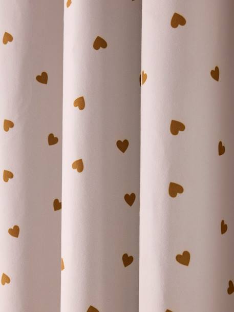 Pack de 2 cortinas con ojales opacas estampado corazones beige estampado 