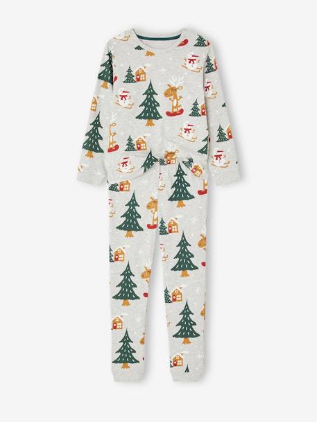 Caja de regalo Navidad pijama + calcetines niño gris jaspeado 