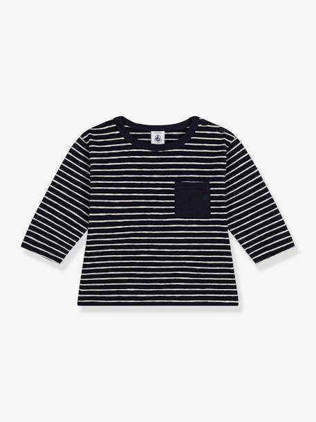 Bebé-Camisetas-Camisetas-Camiseta de manga larga de punto fino para bebé PETIT BATEAU