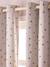 Pack de 2 cortinas opacas con ojales Corazones beige estampado 