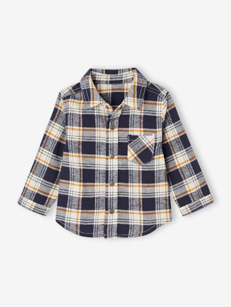 Bebé-Blusas, camisas-Camisa de franela a cuadros para bebé