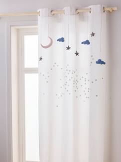 Textil Hogar y Decoración-Cortina guirnalda con ojales translúcida nube y estrellas