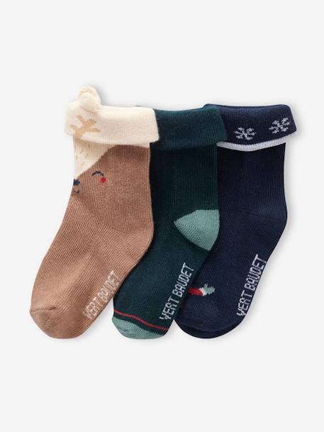 Bebé-Calcetines, leotardos-Caja regalo de Navidad con 3 pares de calcetines para bebé niño