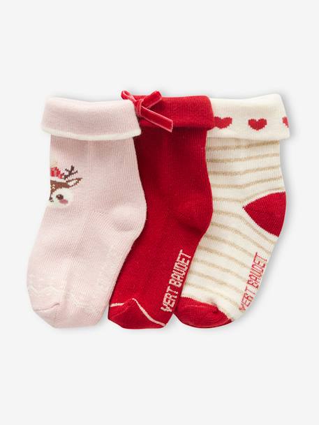 Bebé-Caja regalo de Navidad con 3 pares de calcetines para bebé niña