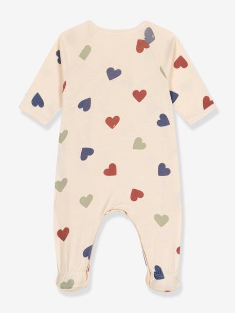 Pijama corazón de algodón para bebé PETIT BATEAU beige 