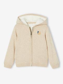 Niño-Jerséis, chaquetas de punto, sudaderas-Chaqueta con capucha y forro sherpa para niño