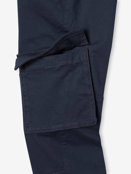 Pantalón cargo recto MorphologiK niño talla de cadera MEDIANA azul oscuro+bronce 