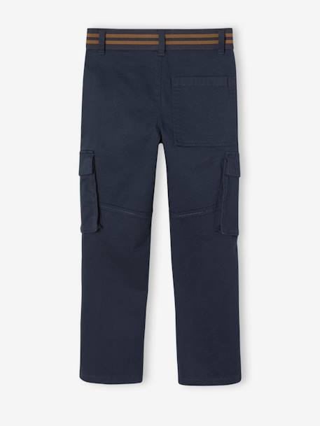 Pantalón cargo recto MorphologiK niño talla de cadera estrecha azul oscuro+bronce 