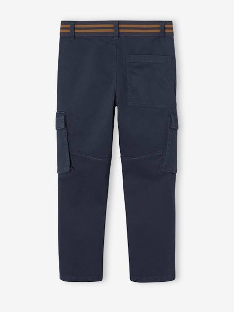 Pantalón cargo recto MorphologiK niño talla de cadera MEDIANA azul oscuro+bronce 